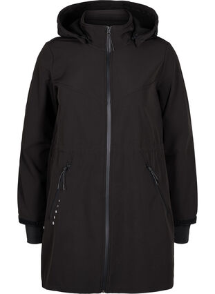 Softshell jacket with fleece, Black Solid, Packshot image number 0