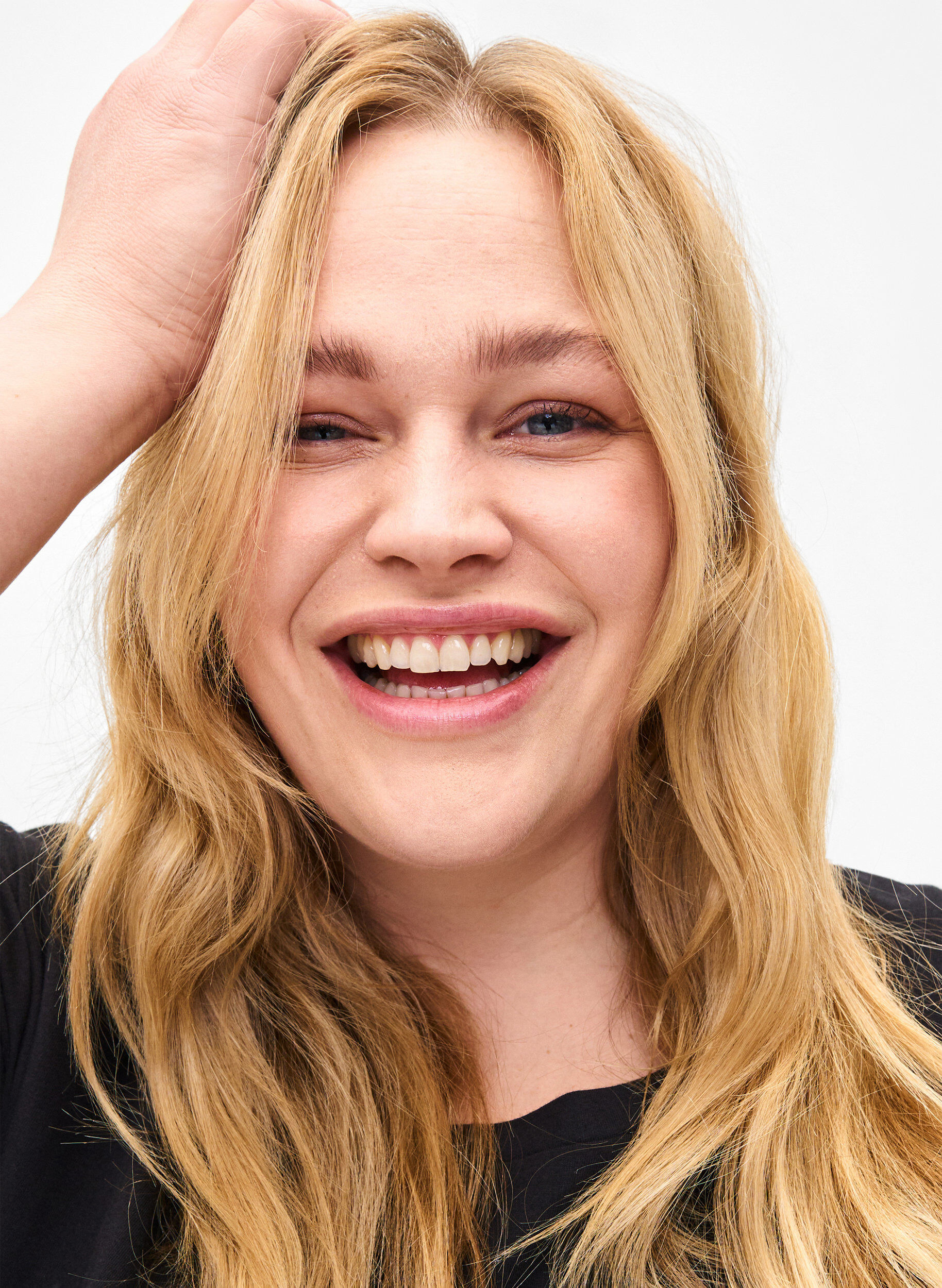 Zizzifashion Organic cotton T-shirt with gold print, Black W. Free, Model image number 2