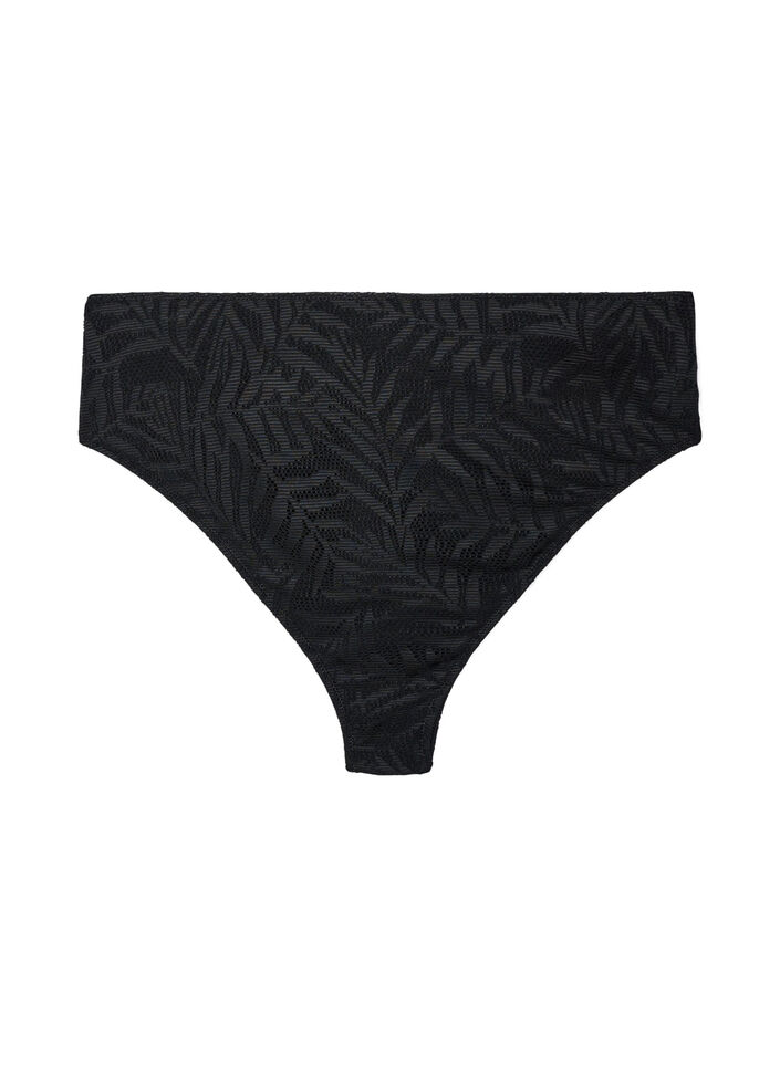 Brazilian bikini briefs in structured mesh, Black, Packshot image number 0