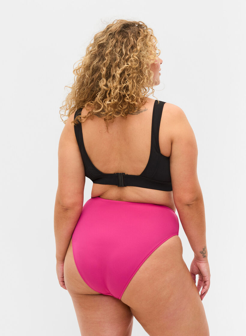 High-waisted bikini bottoms, Pink, Model image number 1