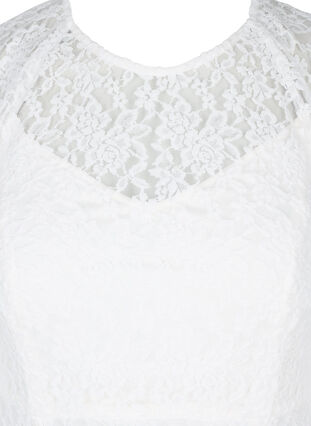 Short-sleeved lace wedding dress, Star White, Packshot image number 2