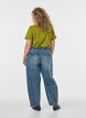 Cotton T-shirt with text badge, Green, Model image number 2
