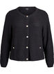 Cardigan with textured knit and decorative buttons, Black, Packshot image number 0