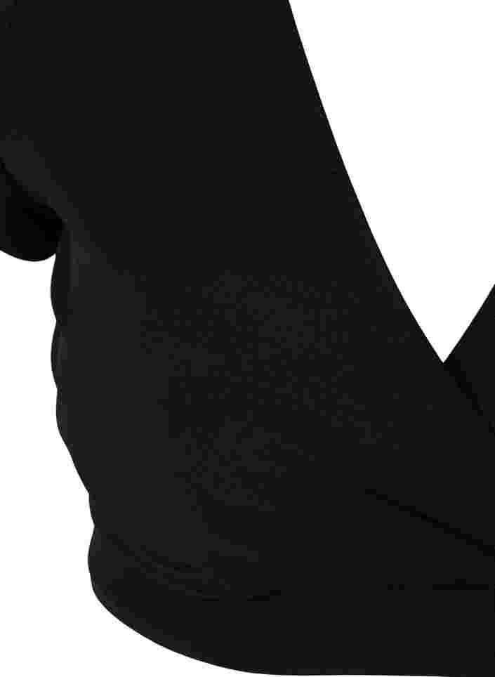 Short sleeve swim top with v-neckline, Black, Packshot image number 2