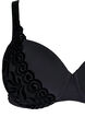 Moulded bra with velvet pattern, Black, Packshot image number 2