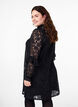 Short lace dress with ruffle detail, Black, Model image number 1