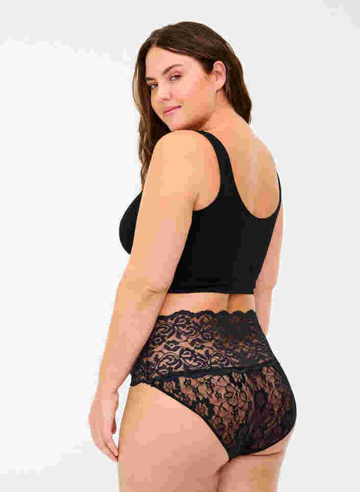 3-pack hipster panty in lace material, Black, Model image number 1