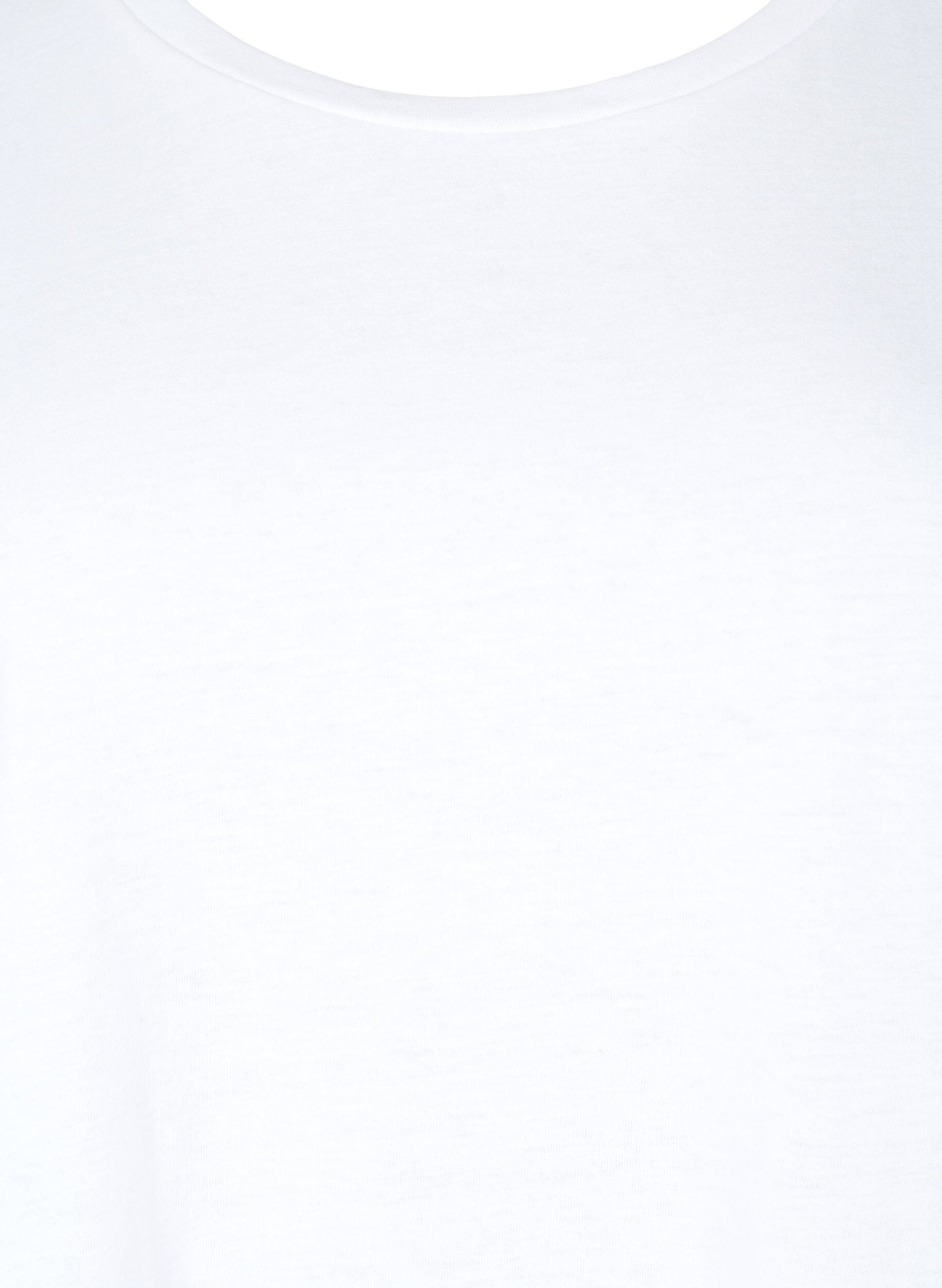 ZizzifashionShort sleeved cotton blend t-shirt, White, Packshot image number 2