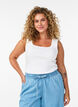 Rib top with square neckline, White, Model image number 0
