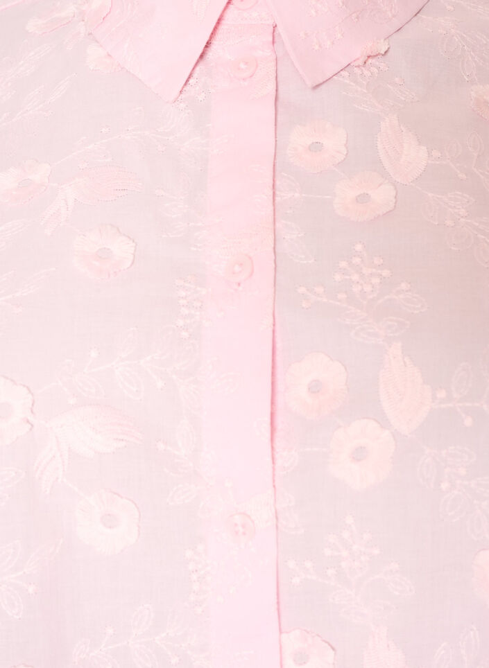 Shirt with floral embroidery and wide sleeves, Pink, Packshot image number 2
