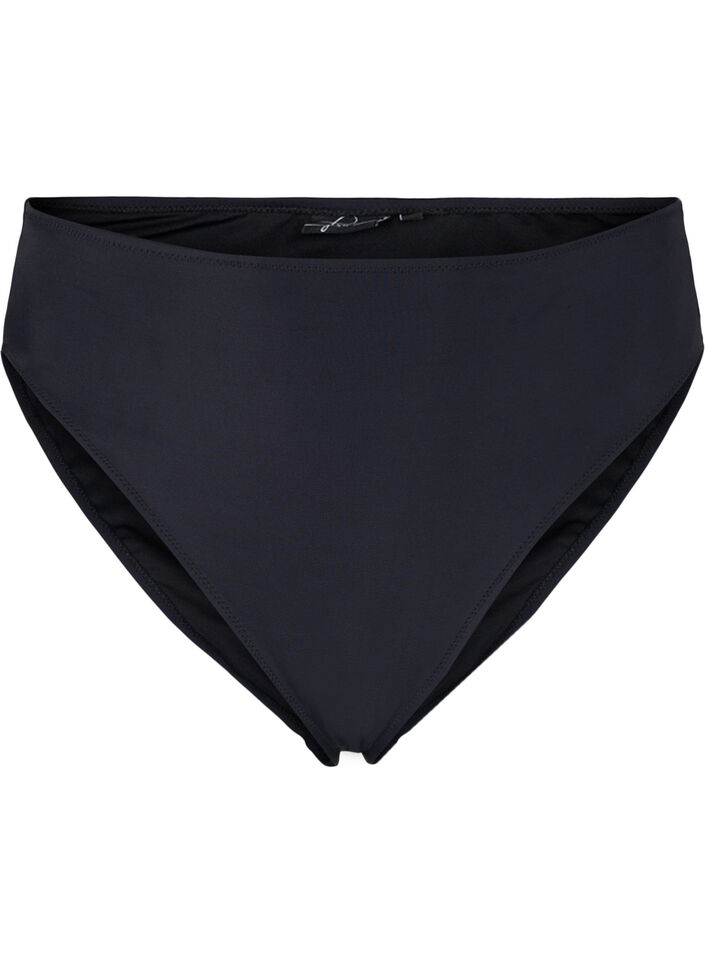 Bikini bottoms with a high waist, Black, Packshot image number 0