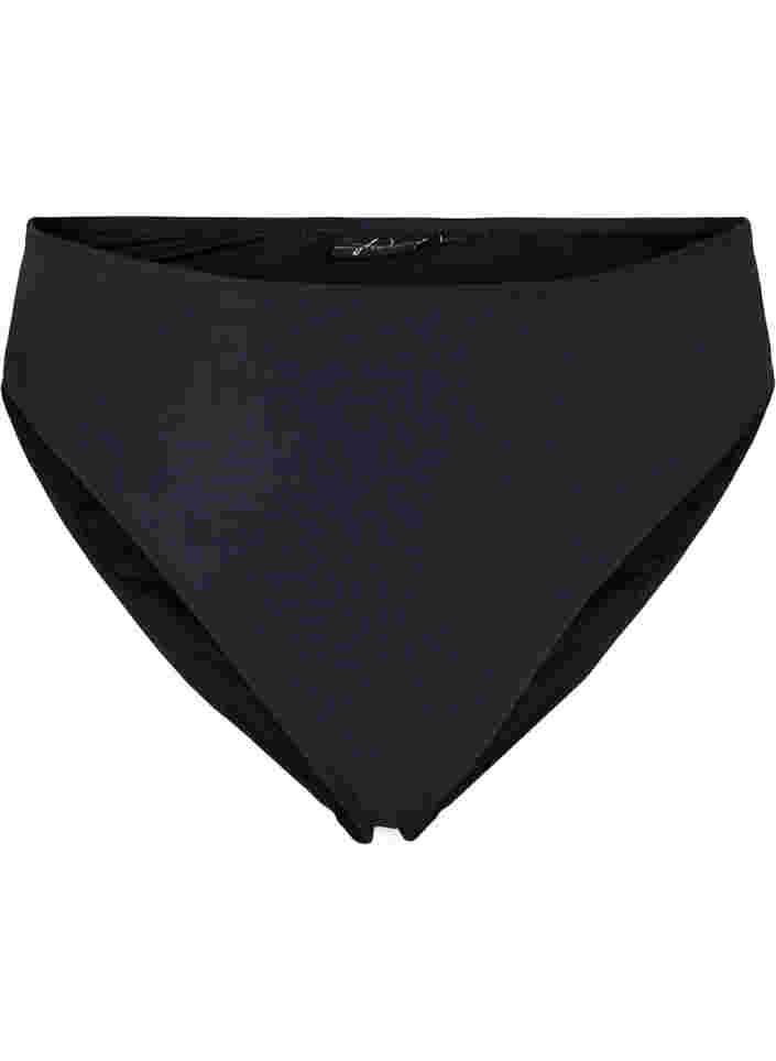 Bikini bottoms with a high waist, Black, Packshot image number 0