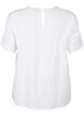 Short-sleeved viscose blouse with lace detail, Bright White, Packshot image number 1