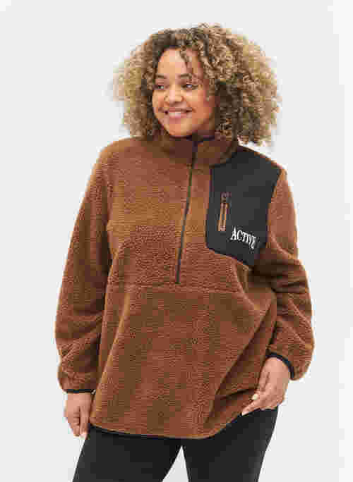 High neck teddy anorak with quilt