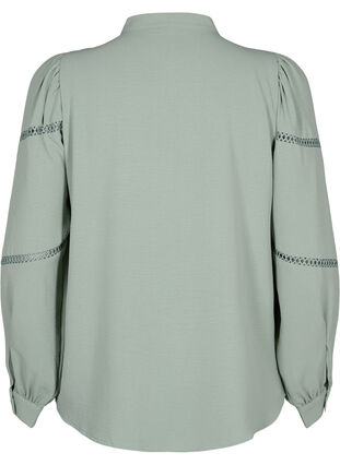 Shirt blouse with crochet details, Green Bay, Packshot image number 1