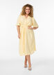 Shirt dress in linen and viscose with a tie belt, Yellow, Model image number 1