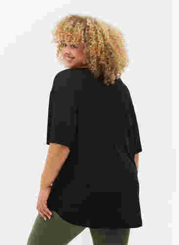 Sport top with short sleeves, Black, Model image number 1
