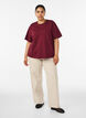 Boxy cotton T-shirt, Red, Model image number 1