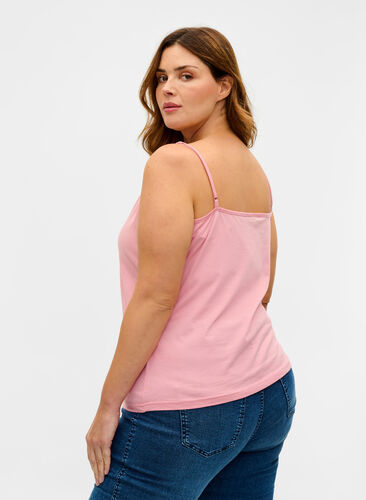 Cotton basic top 2-pack, Blush/Bright White, Model image number 1