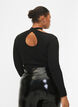Cut-out blouse with long sleeves, Black, Model image number 1