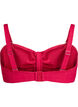 Bandeau bikini top with a textured pattern and removable straps, Pink, Packshot image number 1