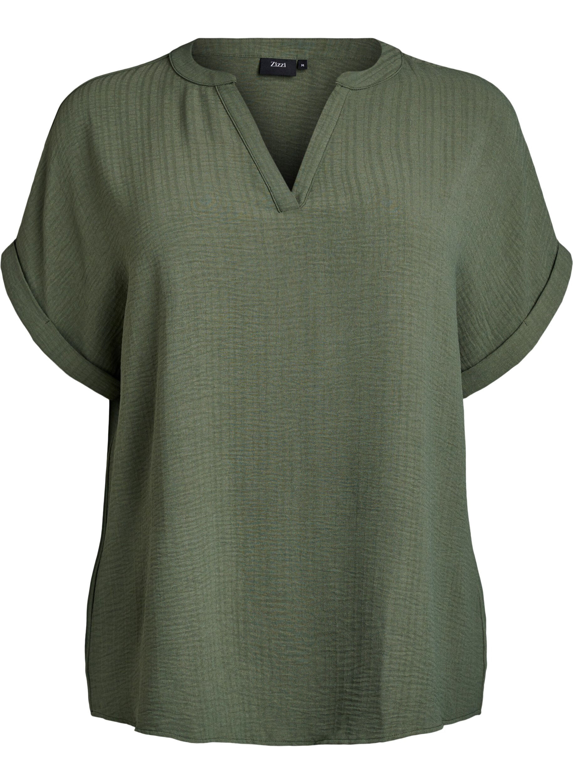 Loose blouse with short sleeves