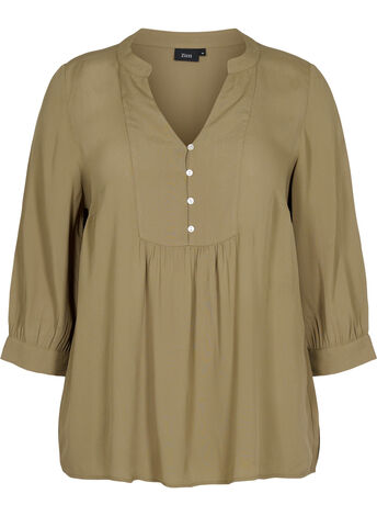 Viscose blouse with 3/4-length sleeves