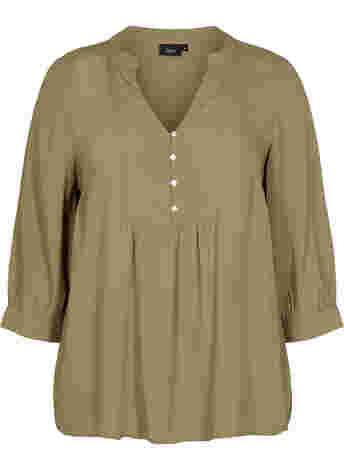 Viscose blouse with 3/4-length sleeves