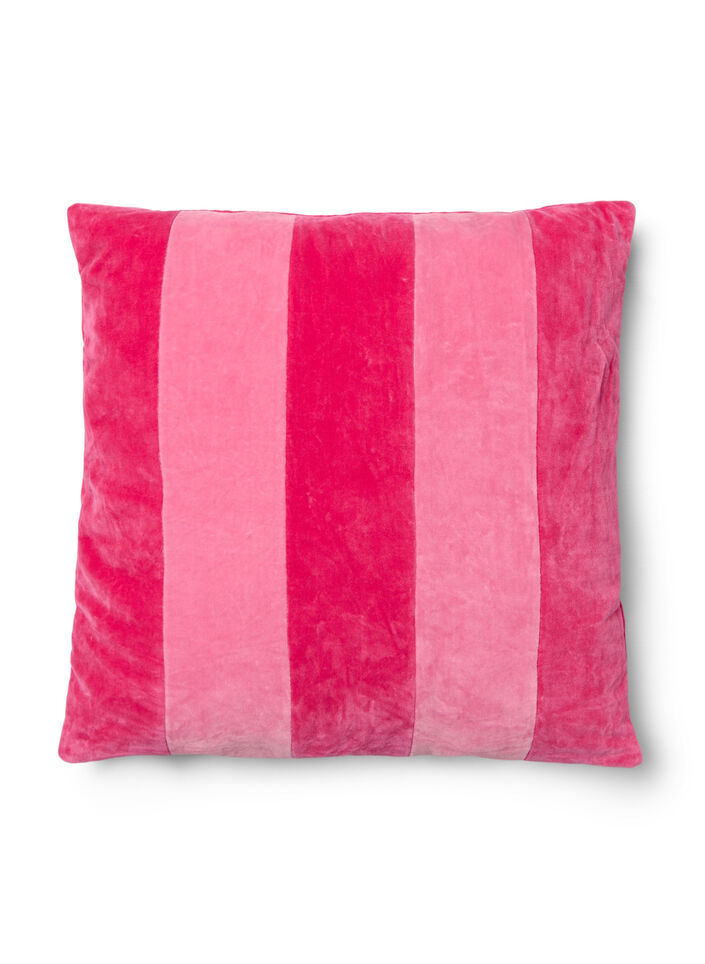 Striped velour pillowcase, Fandango Pink Comb, Packshot