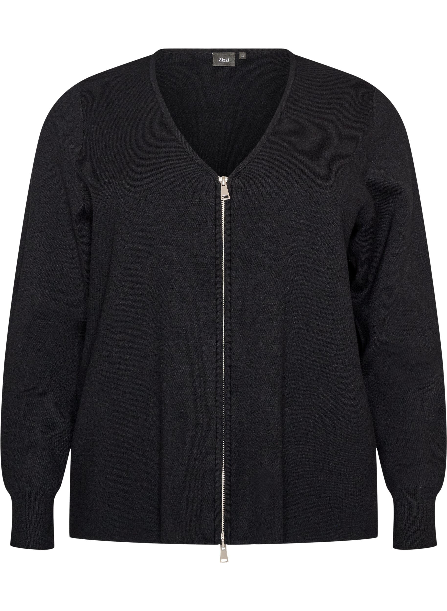 ZizzifashionCardigan with 2-way zip, Black, Packshot image number 0