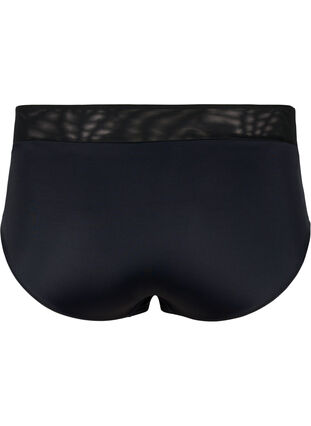 Knickers with mesh and regular waist, Black, Packshot image number 1