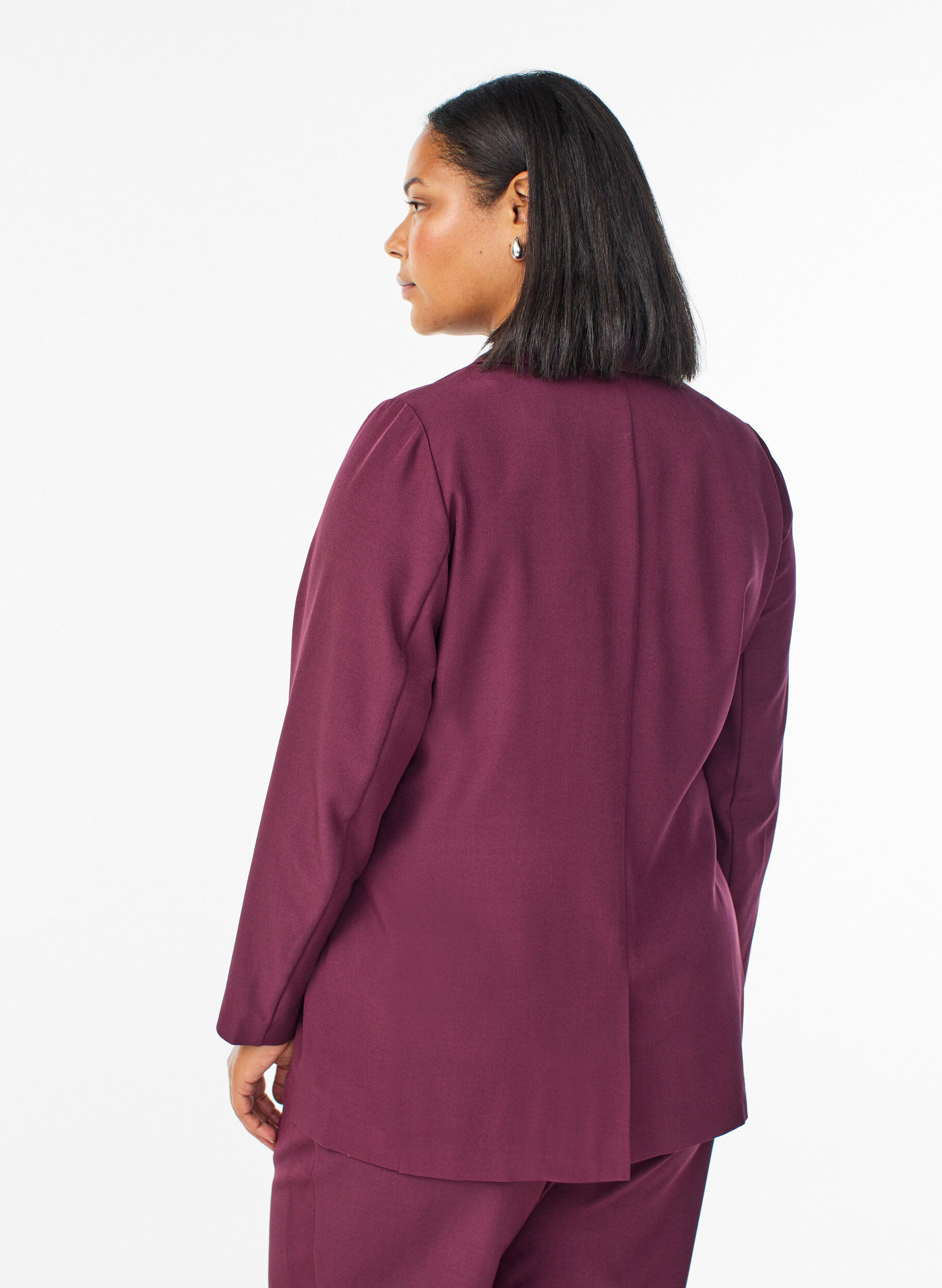 ZizzifashionBlazer with pockets and slits, Dark Bordeaux, Model image number 2