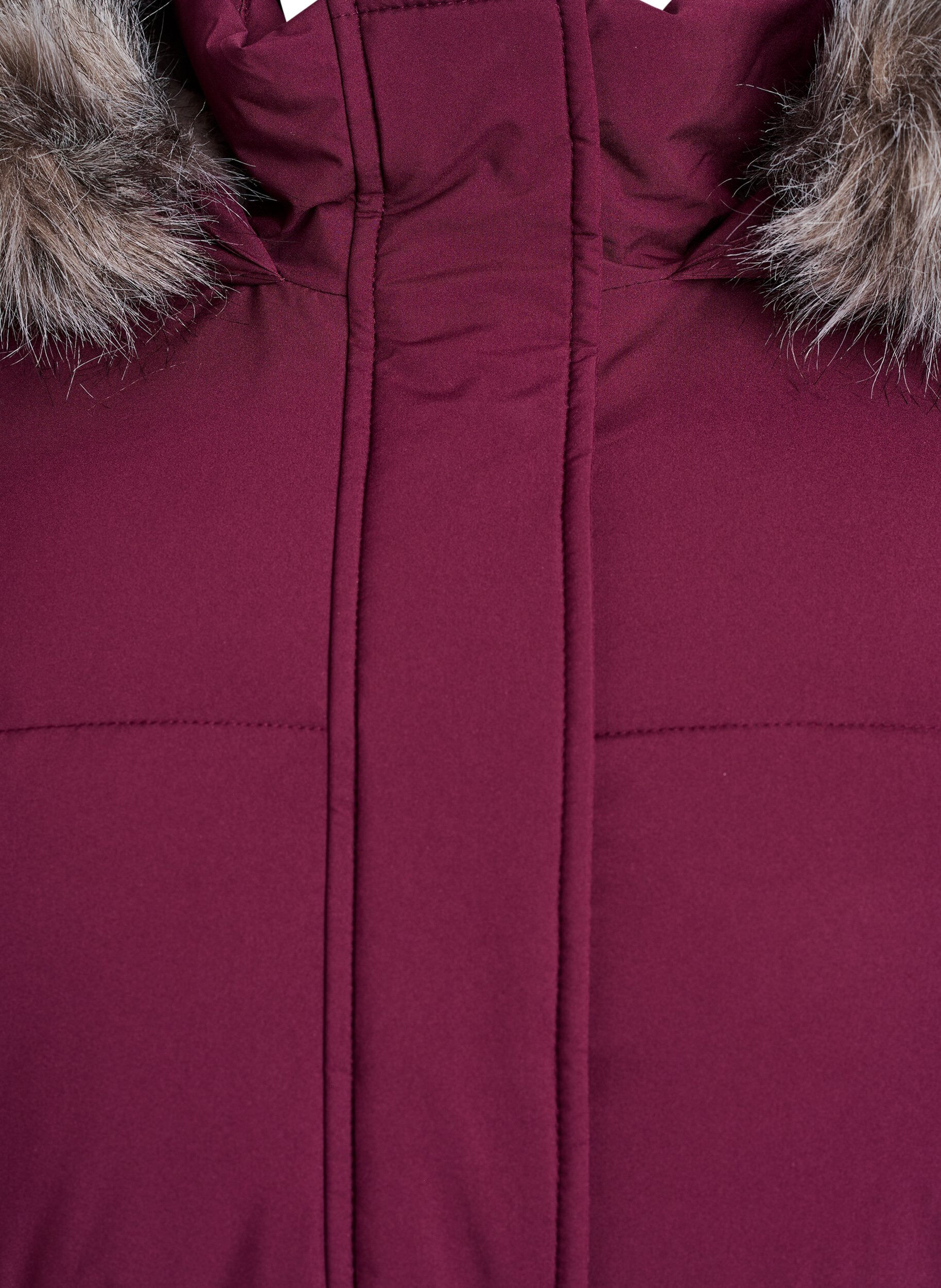 Zizzifashion Water-repellent parka with faux fur Collar, Dark Bordeaux, Packshot image number 2