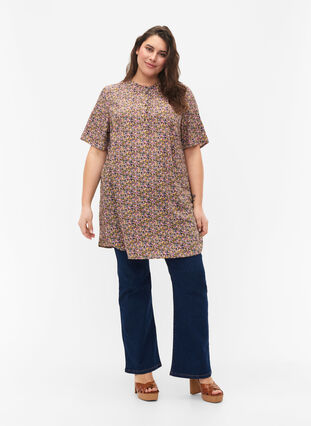FLASH - Floral tunic with short sleeves, Multi Ditsy, Model image number 2