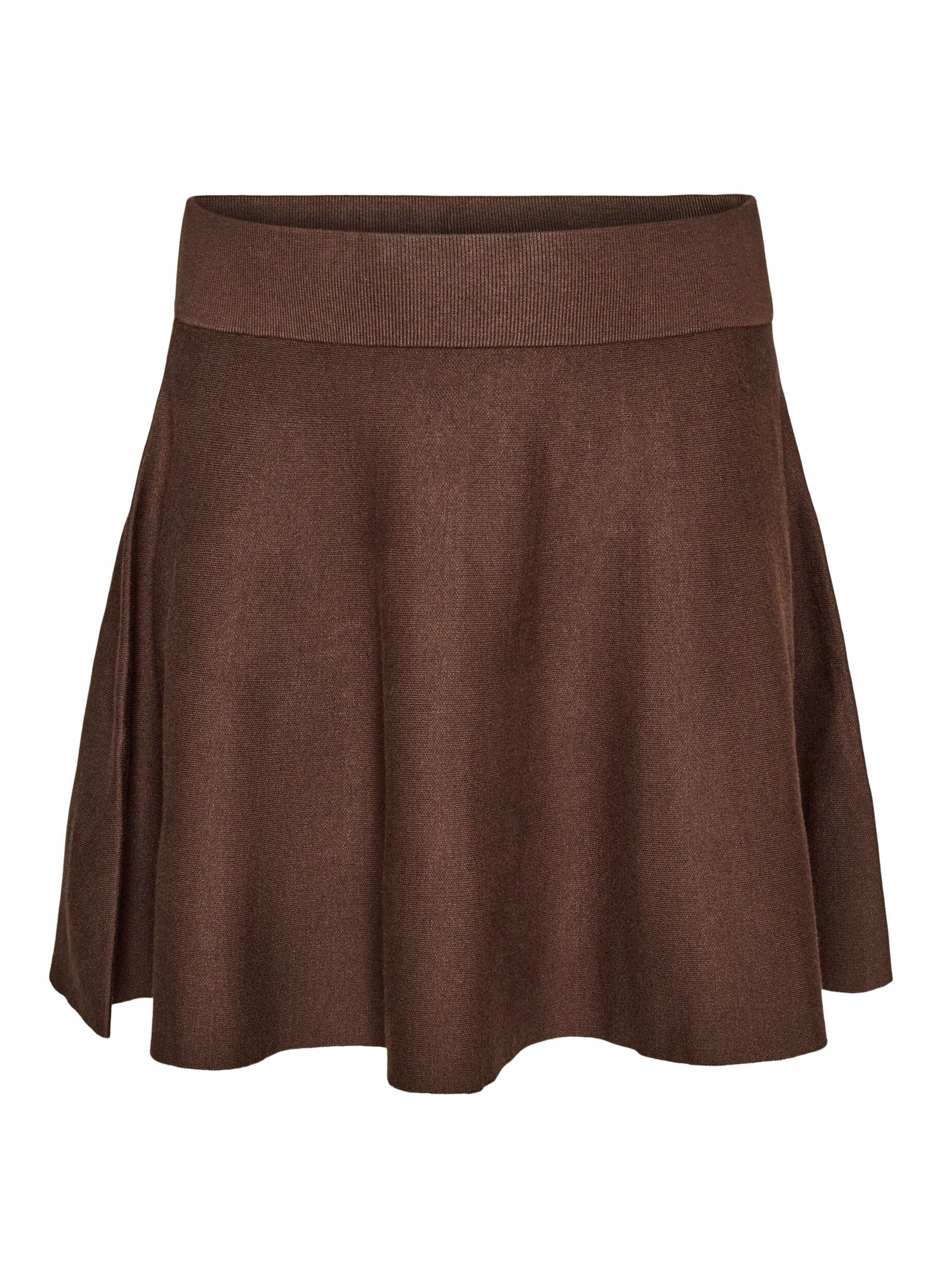 ZizzifashionShort knitted A-line skirt, Brown, Packshot image number 0