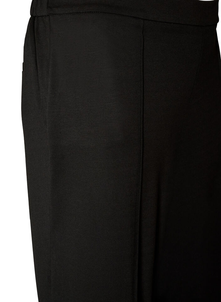 Loose jersey trousers with a high waist, Black, Packshot image number 2