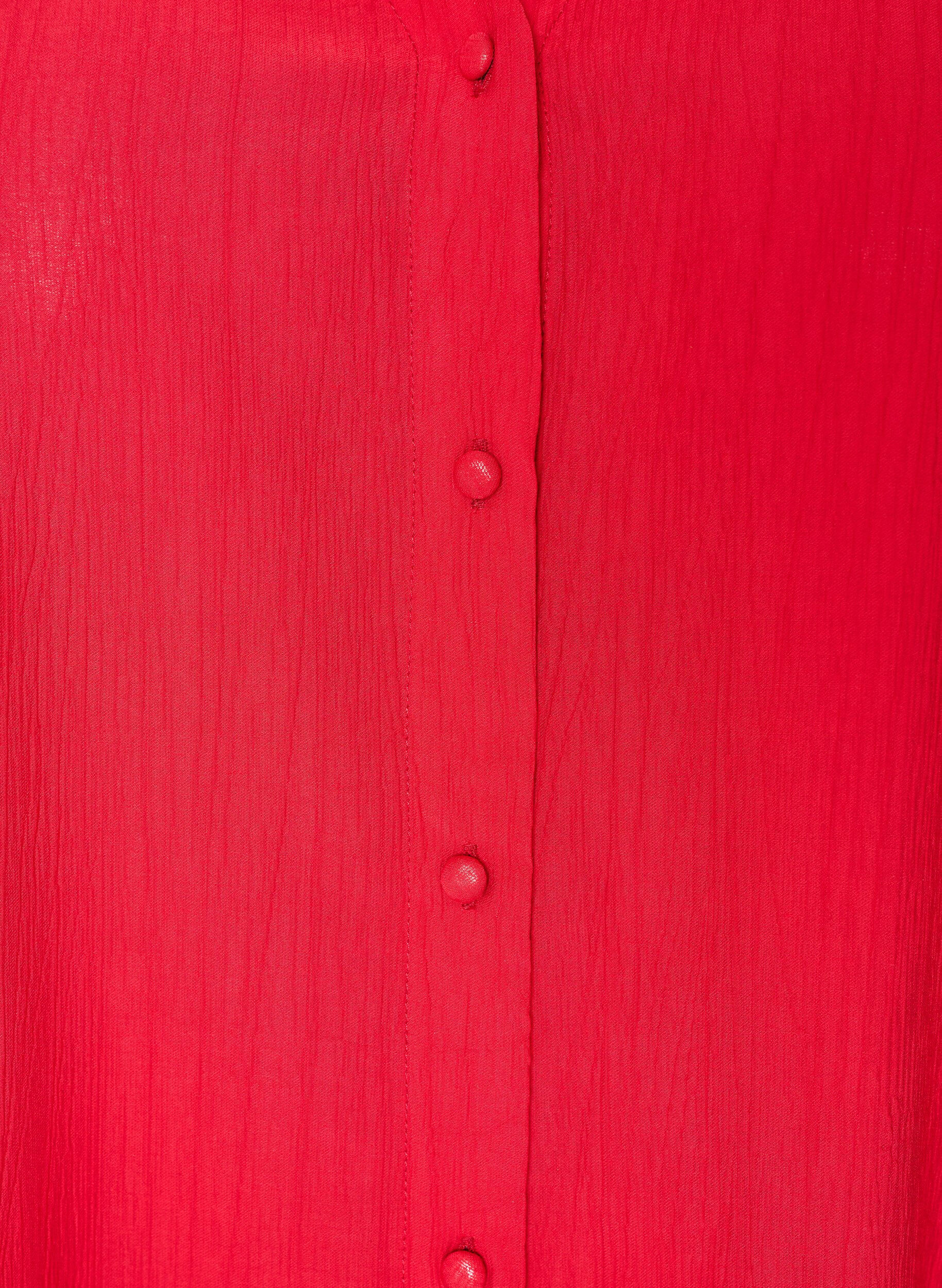 ZizzifashionViscose blouse with buttons and texture, Red, Packshot image number 2