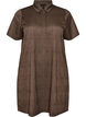 Short checked dress with a shirt collar, Brown, Packshot image number 0