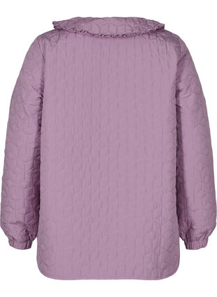 Quilted jacket with collar and frills, Lavender Mist, Packshot image number 1