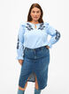 Denim skirt with front slit, Blue denim, Model image number 0