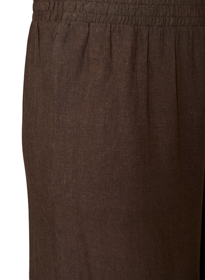 Wide-leg linen and viscose trousers, Brown, Packshot image number 2