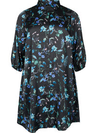 Shirtdress with 3/4 sleeves and floral print
