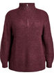 FLASH - Knitted sweater with high neck and zipper, Red, Packshot image number 0