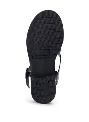 Leather summer sandal with a wide fit, Black, Packshot image number 5