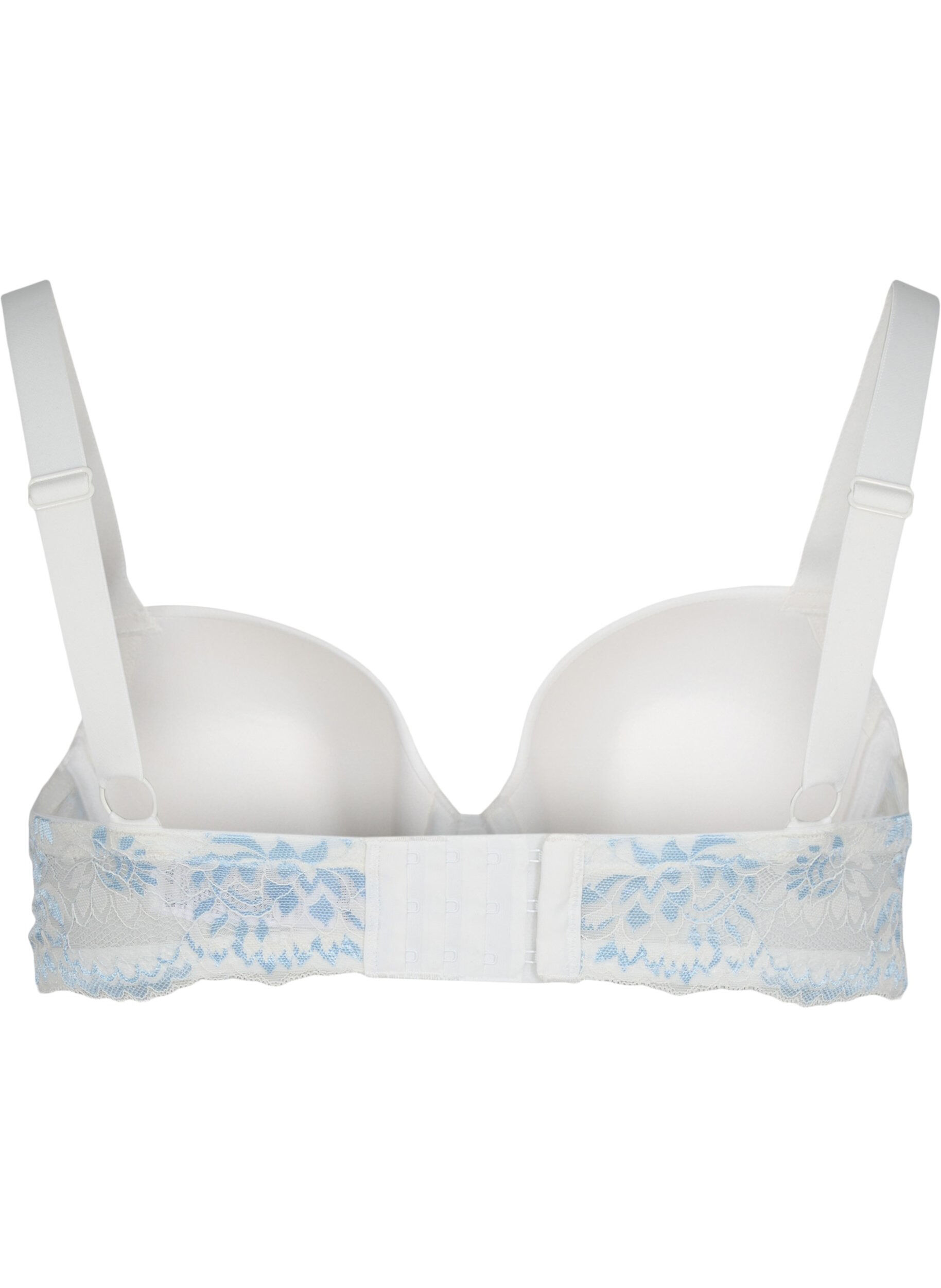 Zizzifashion Underwired bra with lace, Tofu w. blue, Packshot image number 1