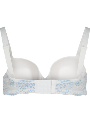 Underwired bra with lace, Tofu w. blue, Packshot image number 1