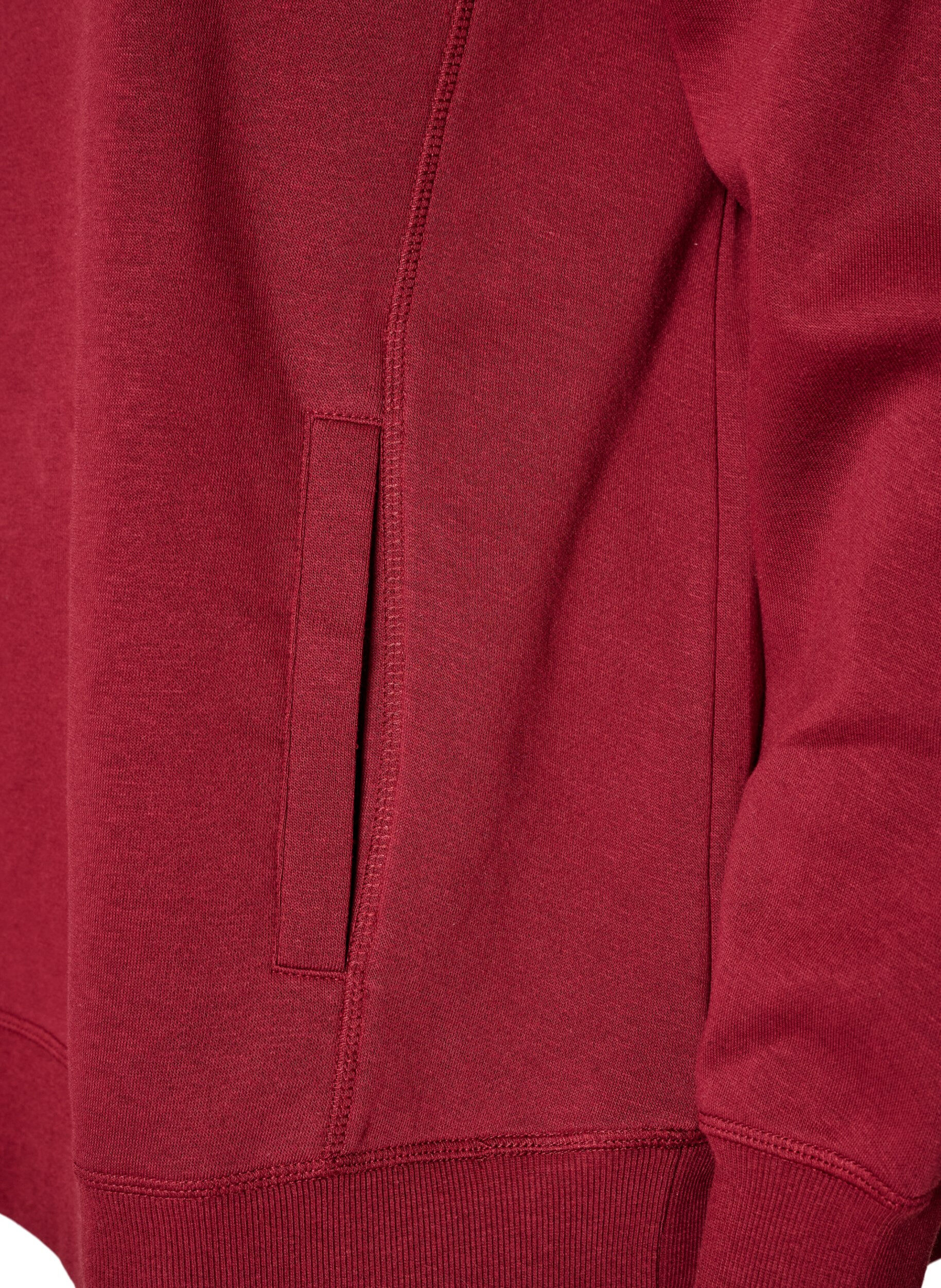 ZizzifashionSweatshirt with high collar and pockets, Red, Packshot image number 3