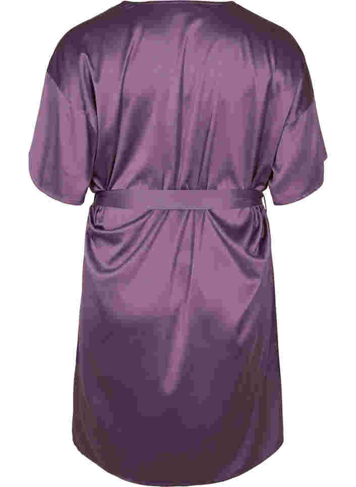 Short-sleeved dressing gown, Vintage Violet, Packshot image number 1