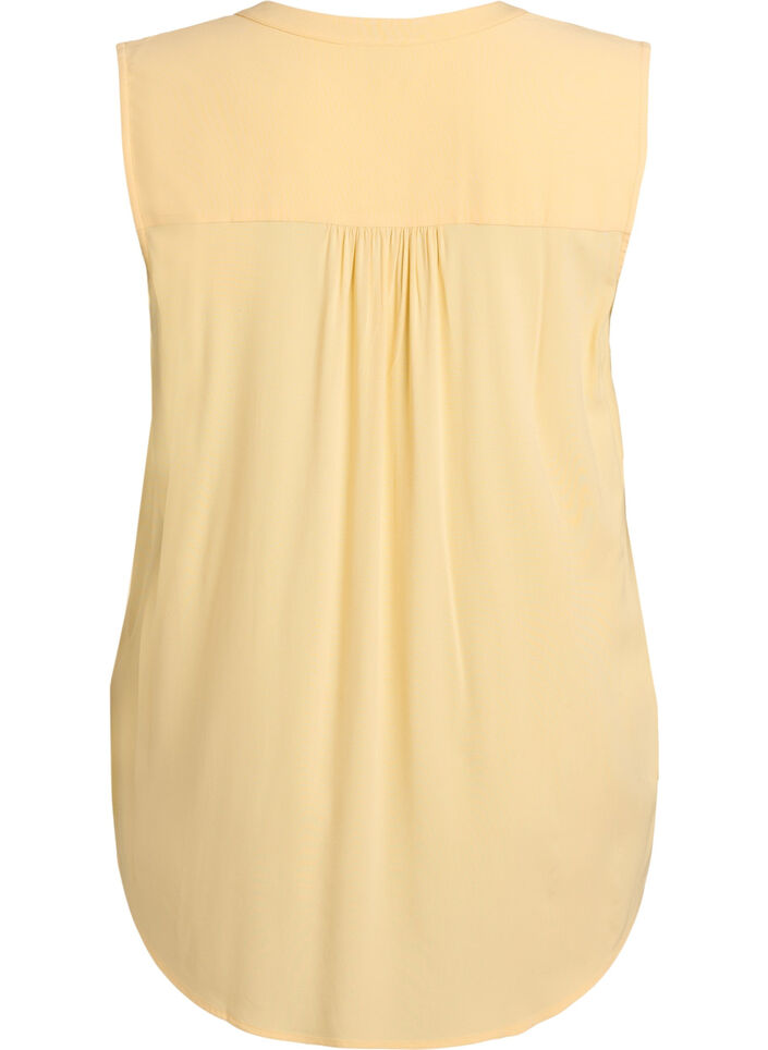 Sleeveless viscose blouse, Yellow, Packshot image number 1