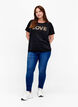Cotton t-shirt with foil print, Black W. Love, Model image number 2